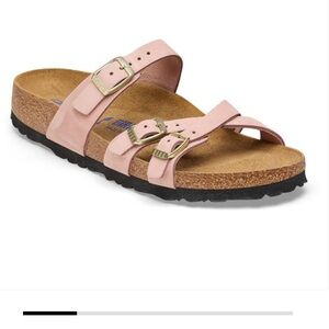Birkenstock Franca Nubuck Leather Regular in Soft Pink